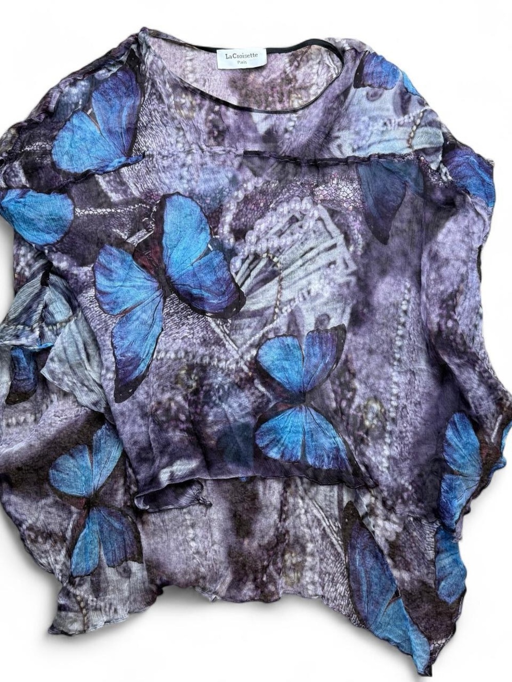 LaCroisette Paris Butterfly Sheer Asymmetrical Cover Up